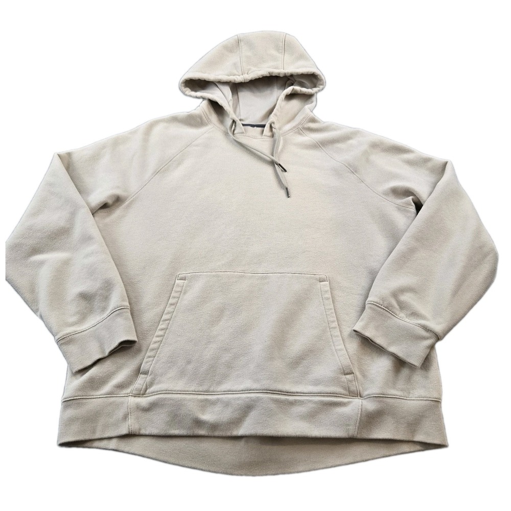 All In Motion Women's Beige Hooded Sweatshirt Long Sleeve Front Pocket Size XL
